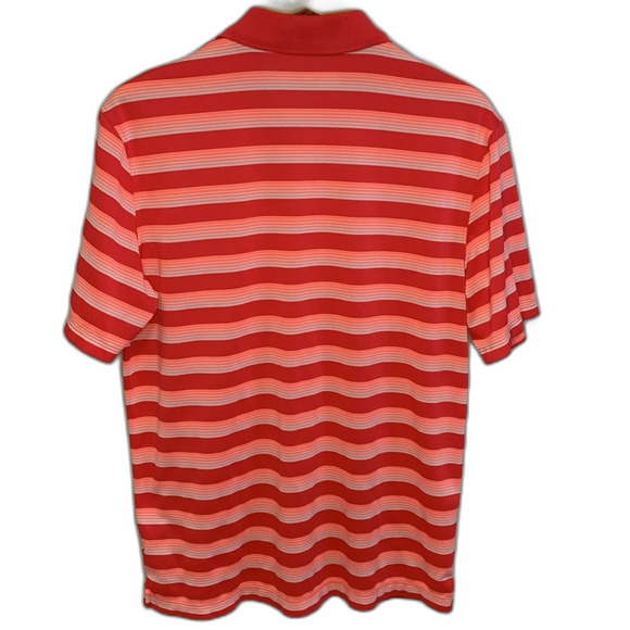 Nike Golf NWOTs Dri-Fit Red Pink White Striped Performance SS Polo Shirt Size M - Picture 4 of 13